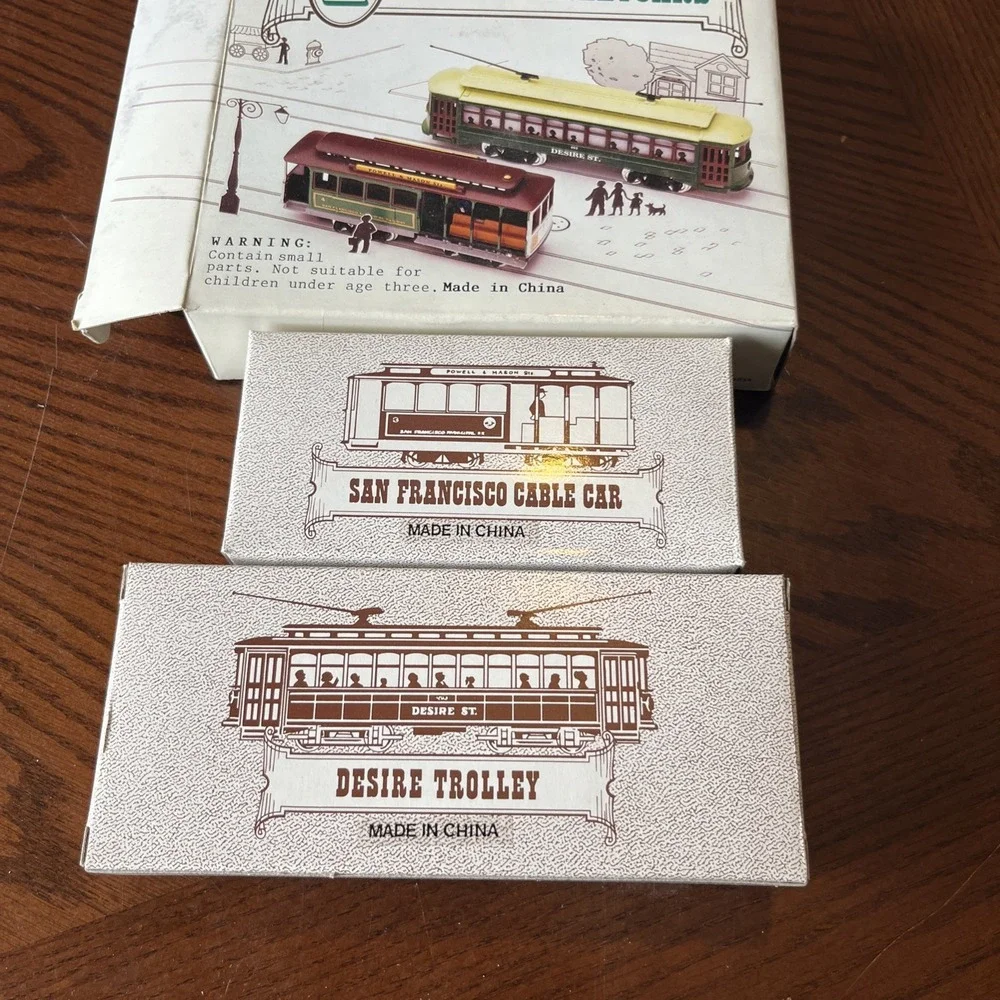 2 Classic Streetcars Desire Trolley & San Francisco Cable Car Great Condition